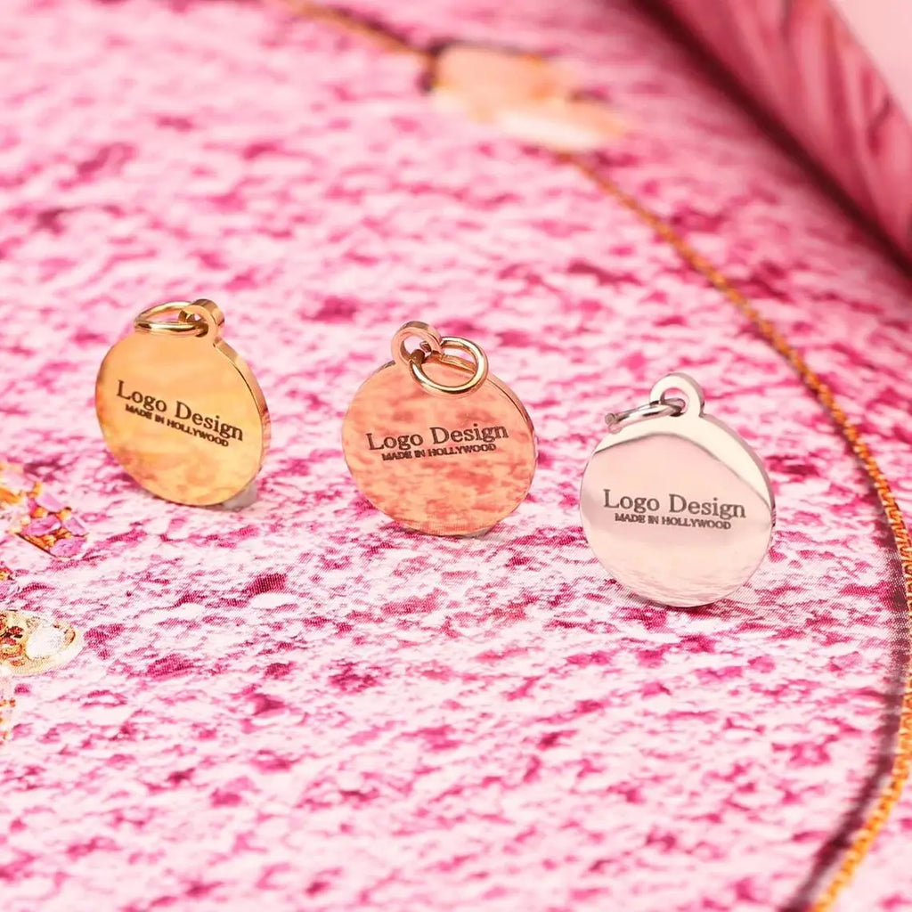 Engraved Round Coin Stainless Steel ID Tag Pendant