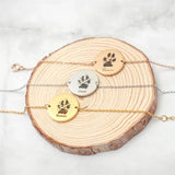 Personalized Paw Print Bracelet Custom Name Dog Cat Nose Paw Print