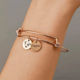 Personalized Name Pet Photo Bangle Stainless Steel Adjustable Bracelet