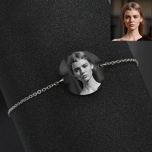 Personalized Photo Name Date Chain Bracelet Stainless Steel