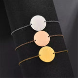 Personalized Photo Name Date Chain Bracelet Stainless Steel