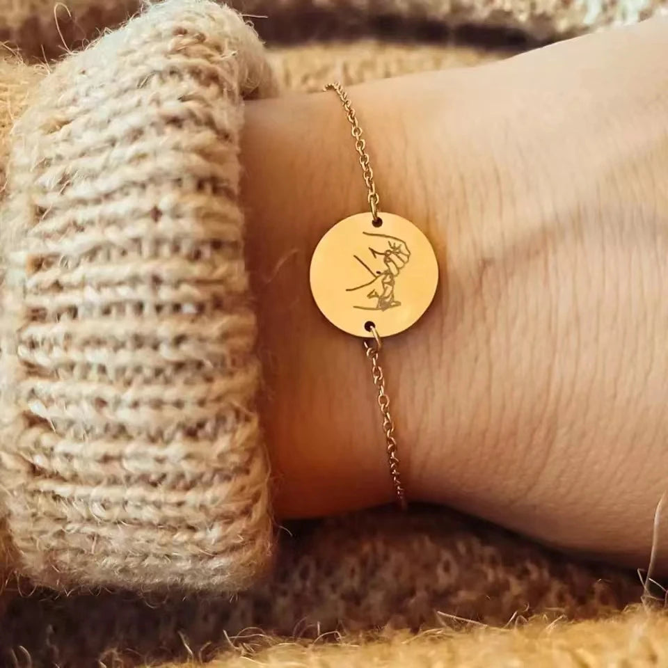 Personalized Photo Name Date Chain Bracelet Stainless Steel