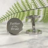 Personalized Round Cufflinks Groom Wedding Shirt Engraved
