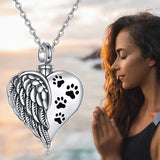 Angel Wings Urn Necklace for Ashes Memory Jewelry