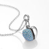 Angel Wings Heart Urn Pendant Stainless Steel Cremation Jewelry