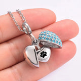 Angel Wings Heart Urn Pendant Stainless Steel Cremation Jewelry