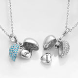 Angel Wings Heart Urn Pendant Stainless Steel Cremation Jewelry