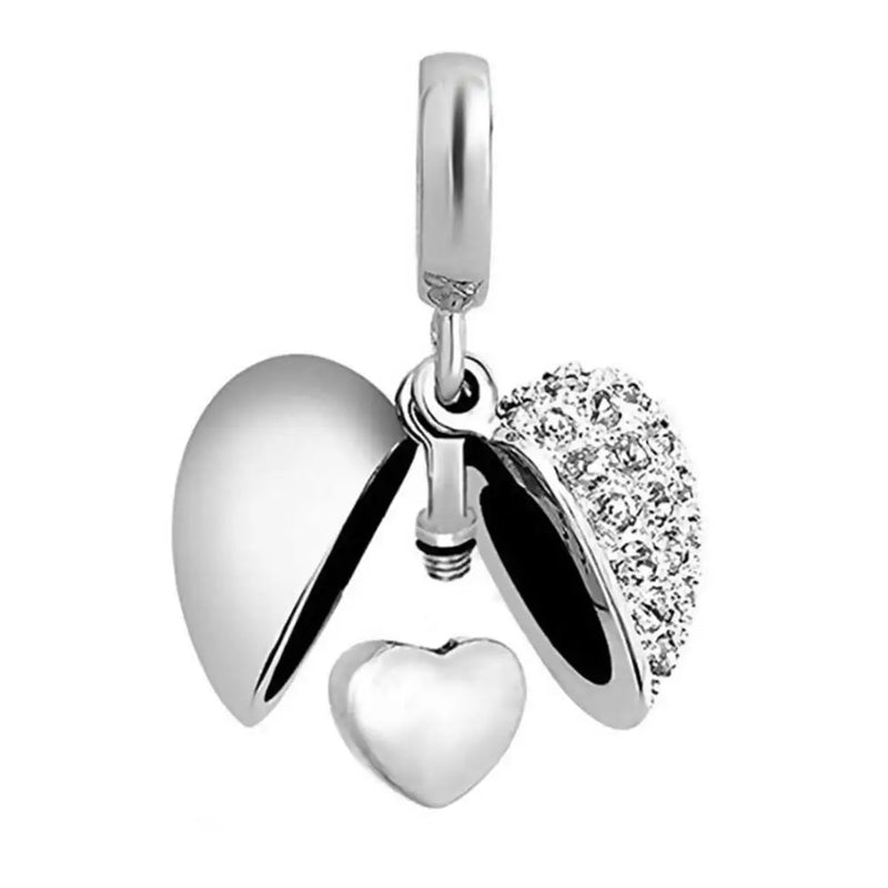 Angel Wings Heart Urn Pendant Stainless Steel Cremation Jewelry