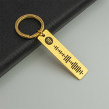 Engraved Voice Keychain Circle Key Chain Couple Jewelry