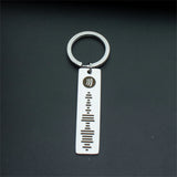 Engraved Voice Keychain Circle Key Chain Couple Jewelry
