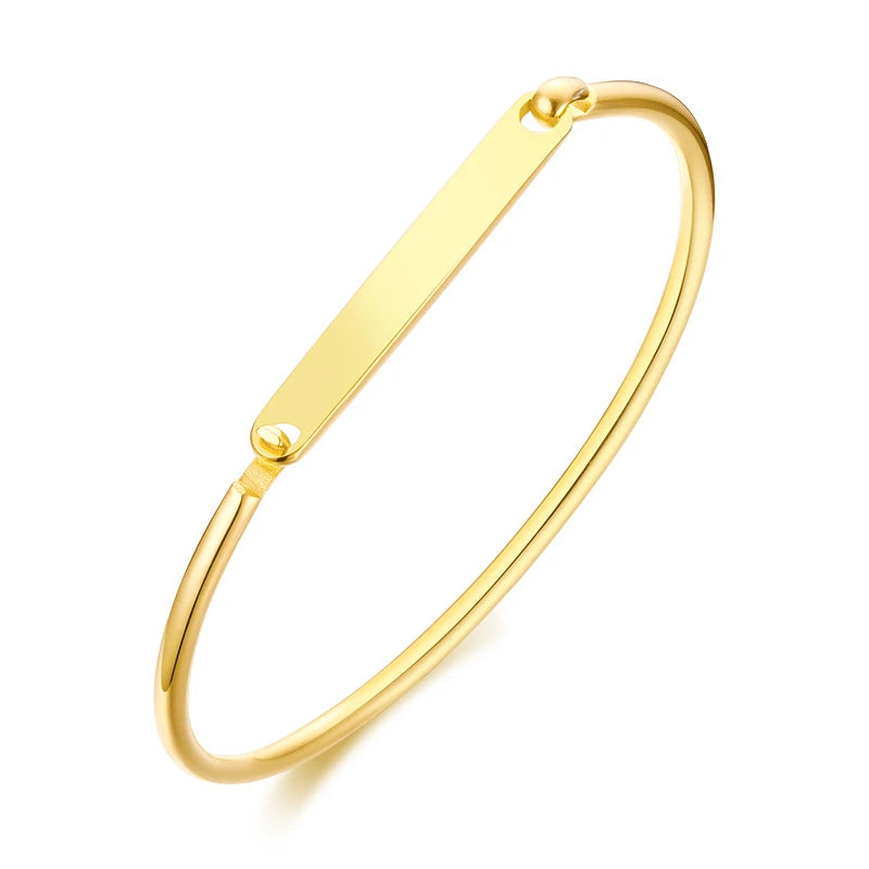 Engraved Women Bracelets Cuff Bangle Name Coordinate Personalized Female