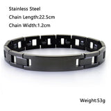 Engraved Cross Scripture Men's Stainless Steel Bracelet