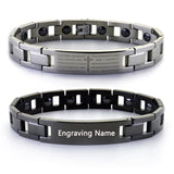 Engraved Cross Scripture Men's Stainless Steel Bracelet