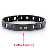 Engraved Cross Scripture Men's Stainless Steel Bracelet