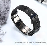 Engraved Stainless Steel Mesh Watch Wristband for Men