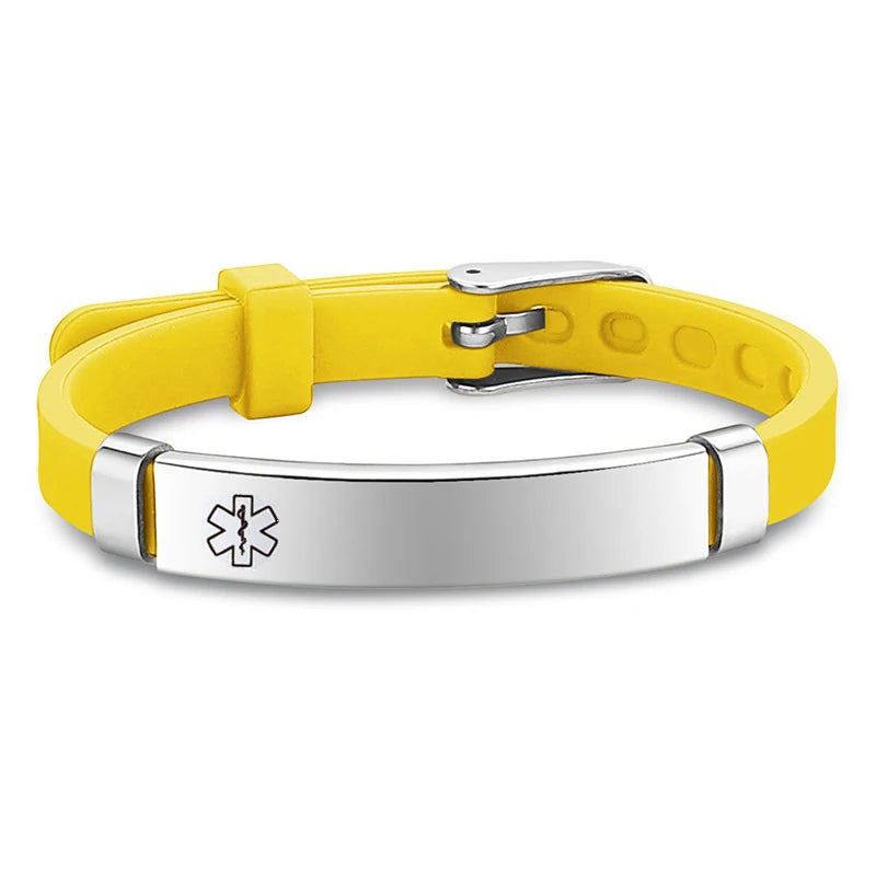 Engrave Medical Alert ID Bracelets for Kids Child Silicone Bracelet