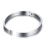 Engraved Stainless Steel Bracelet, Rose or Silver Jewelry