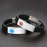 Engraving Name Disease Info Emergency ID Bracelet Men Silicone Medical Alert
