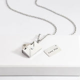 Engraved Name Love Letter Envelope Pendant Necklace