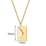 Personalized Pet Portrait Necklace Engraved Name Envelope Pendant