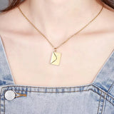 Personalized Pet Portrait Necklace Engraved Name Envelope Pendant