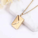 Personalized Pet Portrait Necklace Engraved Name Envelope Pendant