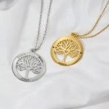 Personalized Stainless Steel Tree of Life Necklace