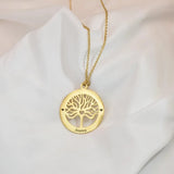 Personalized Stainless Steel Tree of Life Necklace