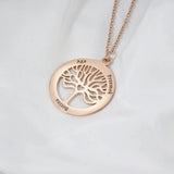 Personalized Stainless Steel Tree of Life Necklace