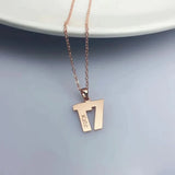 Personalized Stainless Steel Number Pendant Necklace for Women