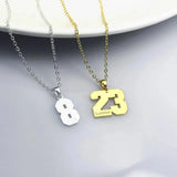 Personalized Stainless Steel Number Pendant Necklace for Women