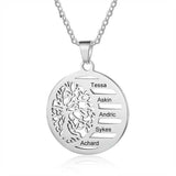 Personalized Tree of Life Stainless Steel Necklace for Women