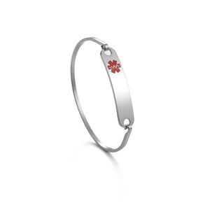 Engraved Stainless Steel ID Tag Bangle Bracelet
