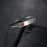 Engraved Stainless Steel ID Tag Bangle Bracelet