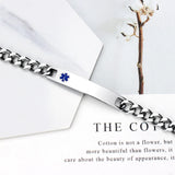 Medical Bracelet Emergency ID Men Jewelry TYPE 1 DIABETES ALLERGY