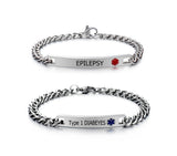 Medical Bracelet Emergency ID Men Jewelry TYPE 1 DIABETES ALLERGY