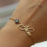 Personalized Evil Eye Name Bracelet for Women