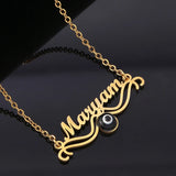Custom Evil Eye Name Necklace for Women Stainless Steel Nameplate Pendant
