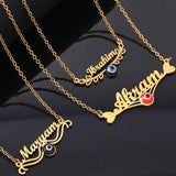 Custom Evil Eye Name Necklace for Women Stainless Steel Nameplate Pendant