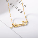 Heart Name Nameplate Stainless Steel Necklaces Women?s Personalized Letter Jewel