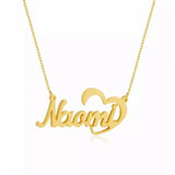 Heart Name Nameplate Stainless Steel Necklaces Women?s Personalized Letter Jewel