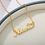 Heart Name Nameplate Stainless Steel Necklaces Women?s Personalized Letter Jewel