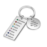 Family Keychain Daddy belongs to Names Personalized Birthstone Keychain