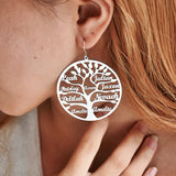 Family Names Drop Earrings - Personalized Nameplate Dangle Earring
