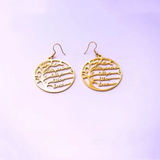Family Names Drop Earrings - Personalized Nameplate Dangle Earring