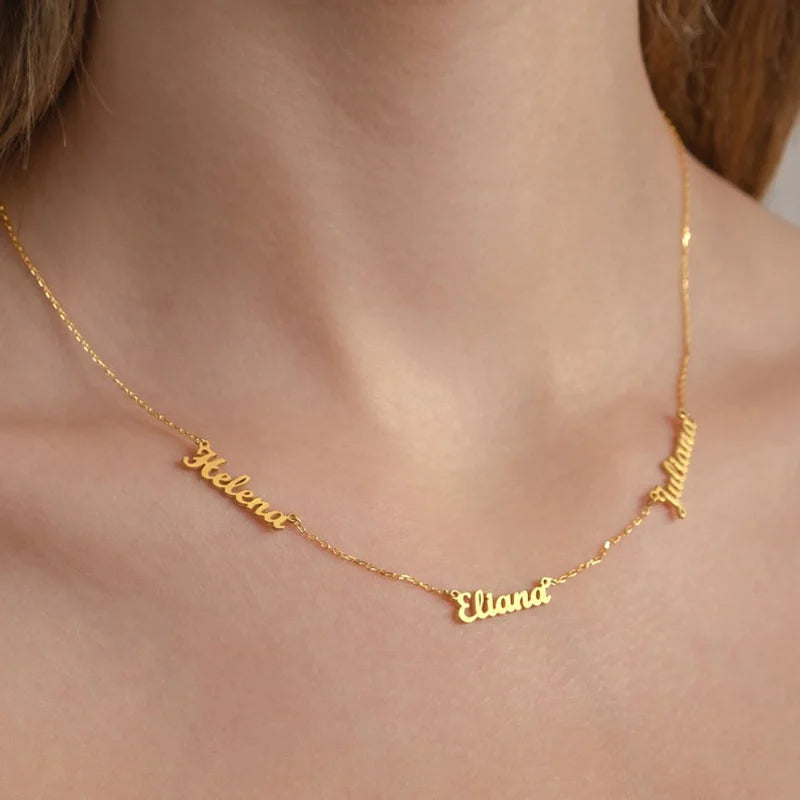 Family Names Necklace Personalized Stainless Steel Nameplate Jewellery