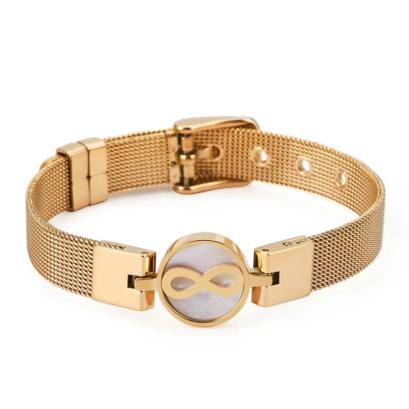 Family Name Bracelet Stainless Steel Rose Infinity Bracelet Watchband