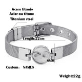 Family Name Bracelet Stainless Steel Rose Infinity Bracelet Watchband