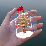Family Name Christmas Ornament Clear Acrylic Pendant