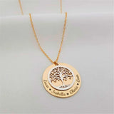Personalized Family Name Tree of Life Necklace